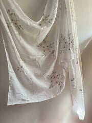 Embroide Floral Hijab WHITE