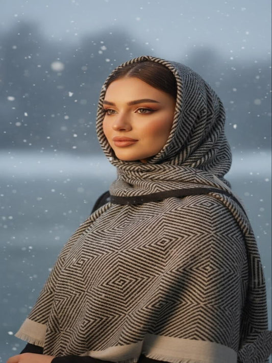 Mist Woolen Hijab Black