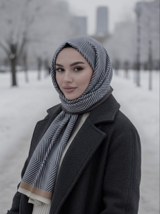 Mist Woolen Hijab Charcoal
