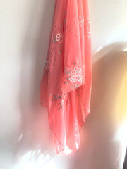 Embroide Floral Hijab PEACHY PINK