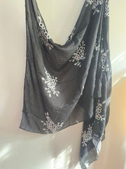 Embroide Floral Hijab BLACK