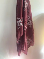 Embroide Floral Hijab MAROON