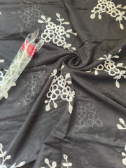 Embroide Floral Hijab BLACK