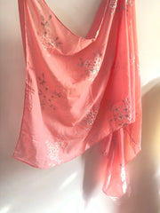 Embroide Floral Hijab PEACHY PINK