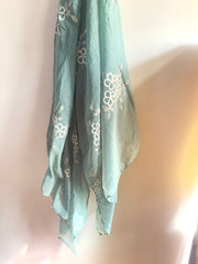 Embroided Floral Hijab LIGHT GREEN
