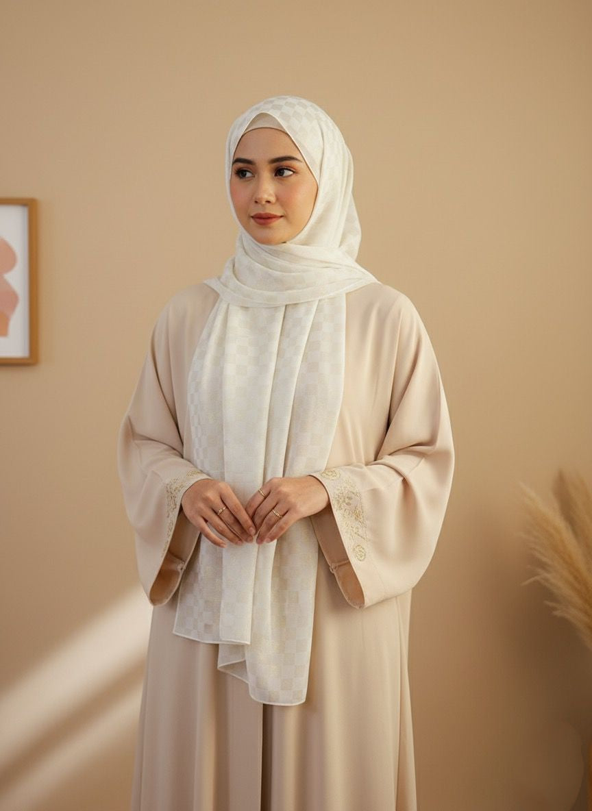 DAZZLE CHIFFON HIJAB-OFFWHITE