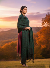 Woolen Shawl Lilly Green