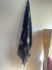 Embroided Floral Hijab NAVY