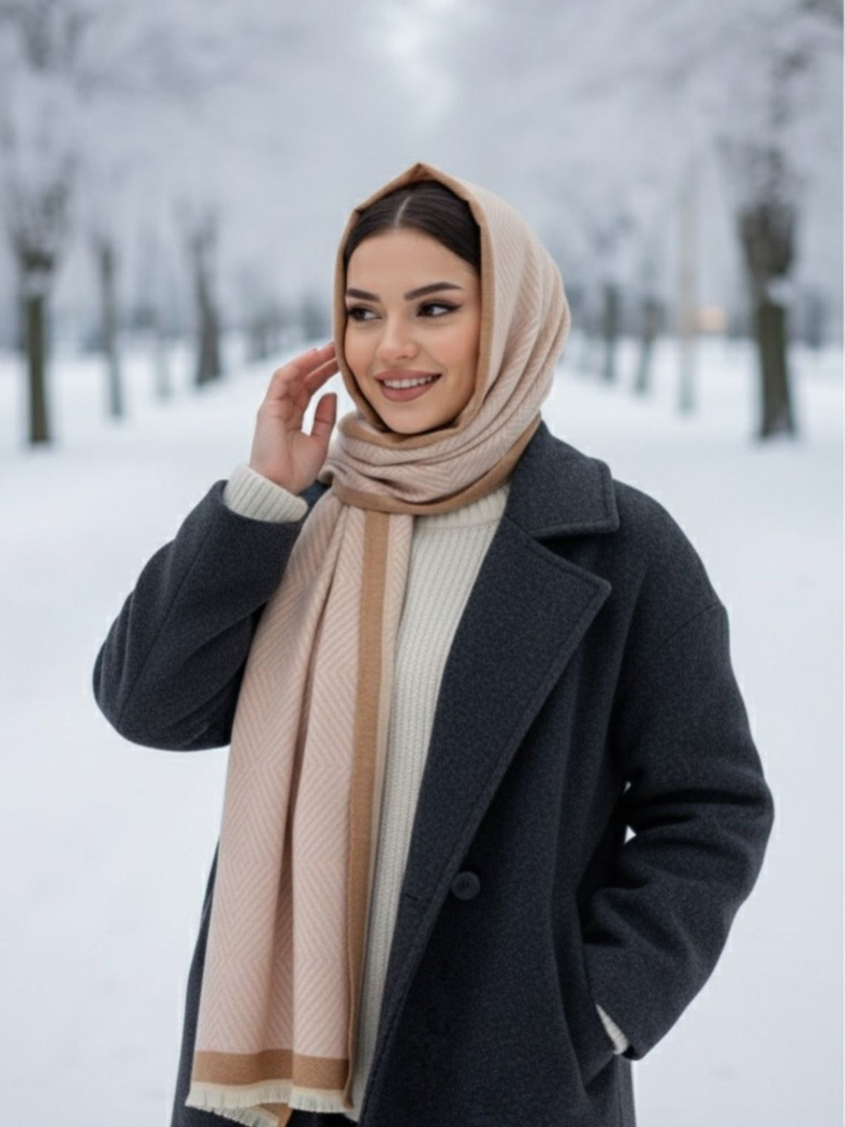 Mist Woolen Hijab Peach