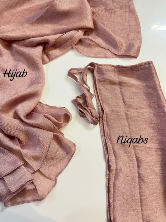 Crinkle Silk Hijab Niqab Set