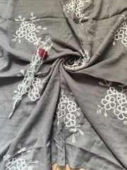 Embroide Floral Hijab GREY