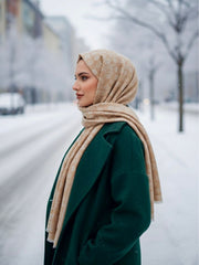 Flower Woolen Hijab Butter