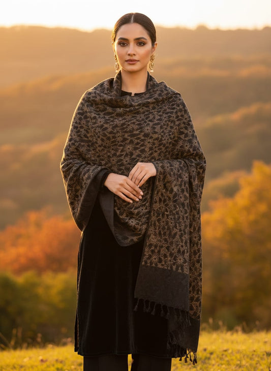 Woolen Shawl Lilly Brown