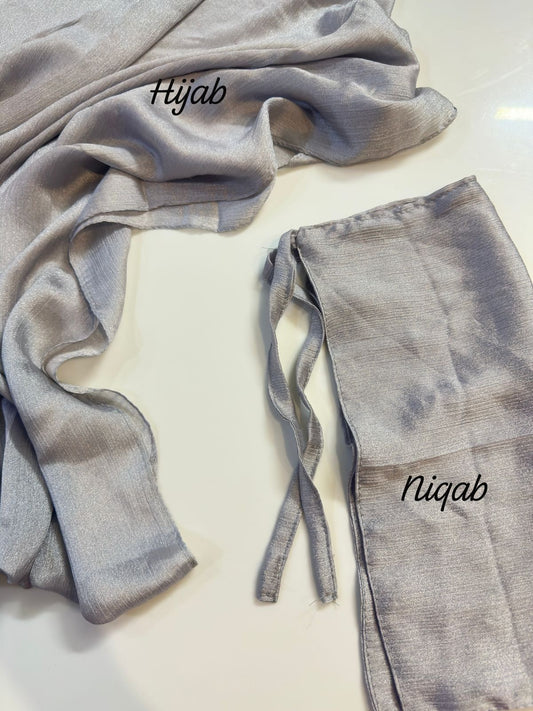 Crinkle Silk Hijab Niqab Set