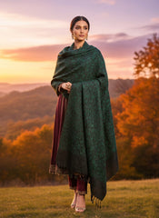 Woolen Shawl Lilly Green