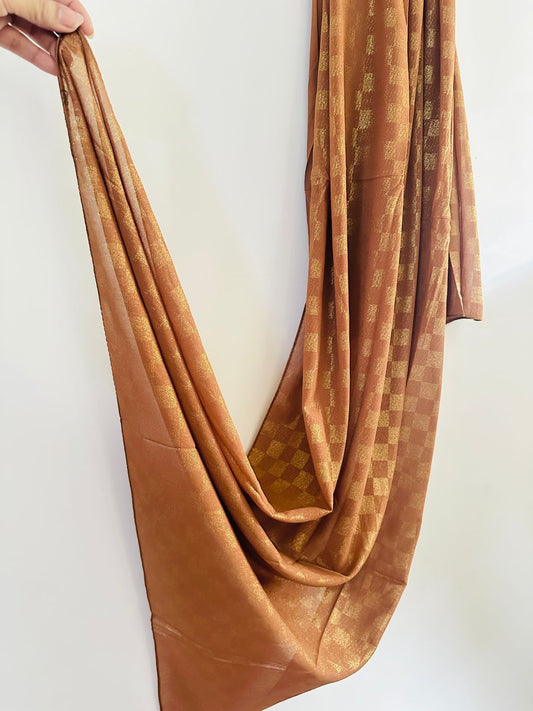 DAZZLE CHIFFON HIJAB-CHOCO